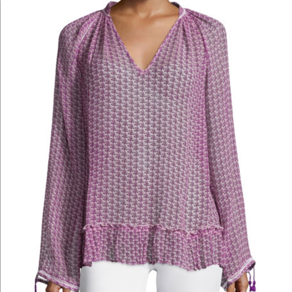 Calypso St Barth Sermi Long-Sleeve Printed Top, Janeiro